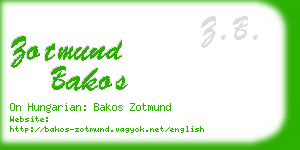 zotmund bakos business card